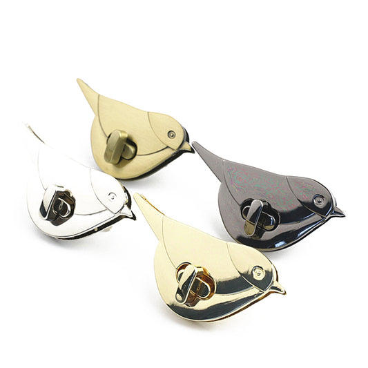 Bag hardware 4 colors metal animal bird shape twist turn lock