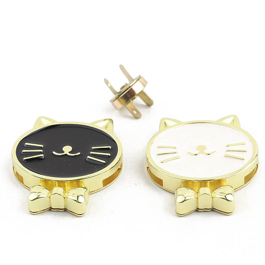 Handbag hardware accessories white and black dropper cat magnetic button lock