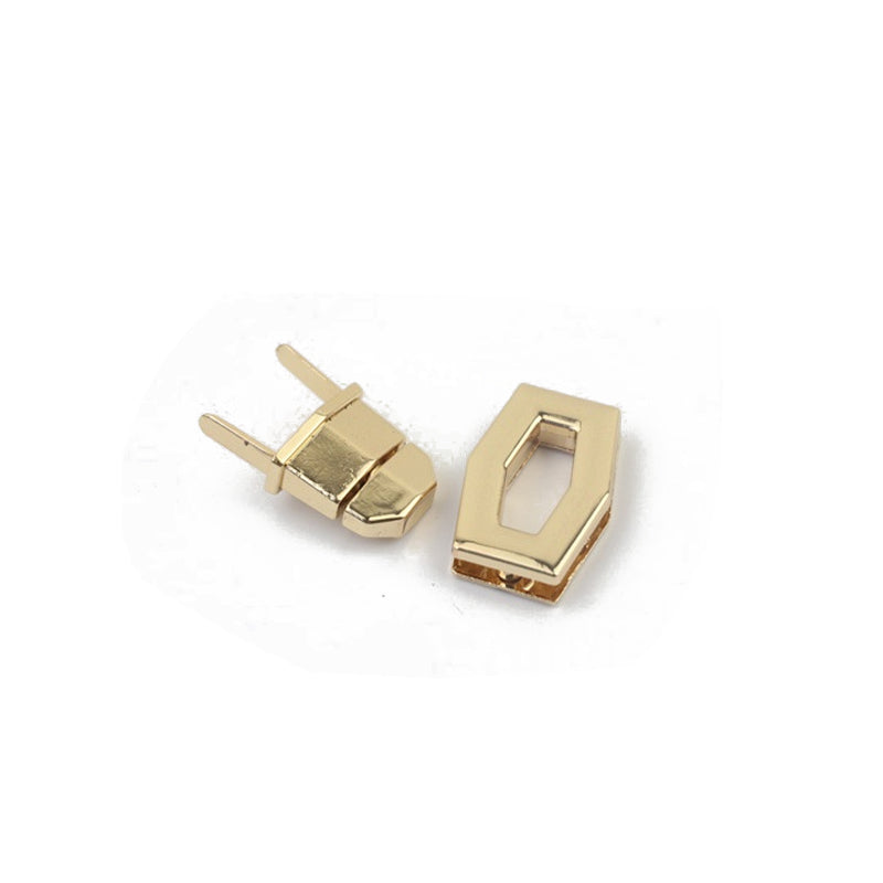 Handbag accessories irregular rectangle metal twist locks