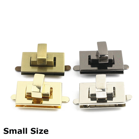 Die-casting bag handbag lock small square twist lock mortise lock