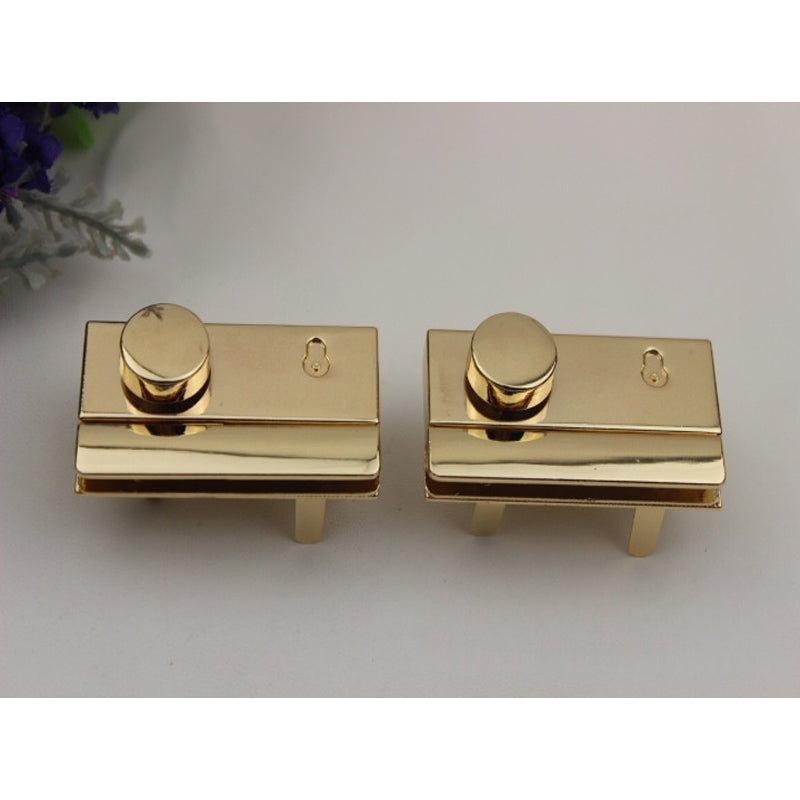 Leather bag hardware metal press clip locks