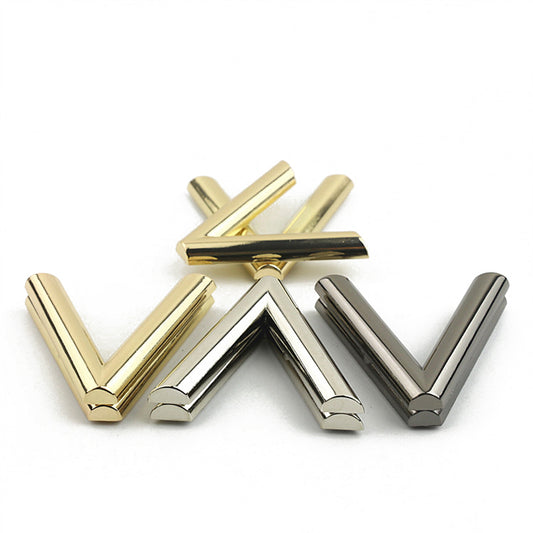 Bag hardware accessories metal deformation V-shaped decoration lock