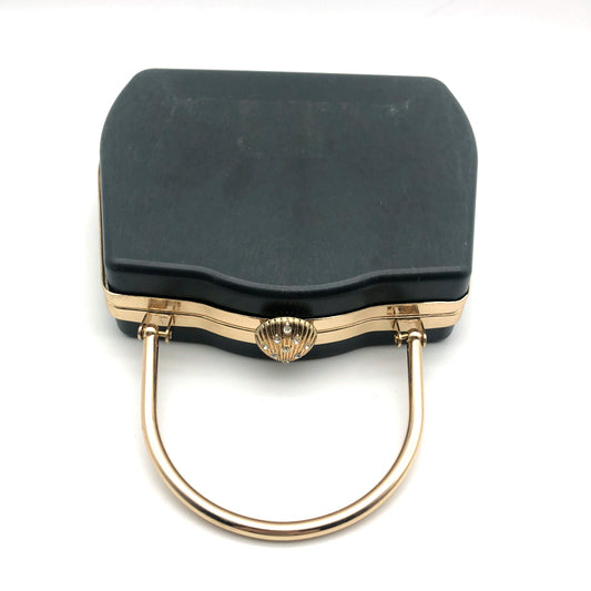 Irregular Rectangular Iron Clutch Metal Frame Plastic Shell Bag Fittings Scalloped Shell Head With Diamonds