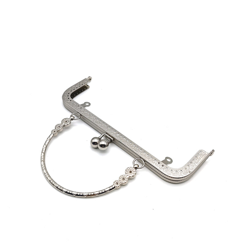 Fashion design 20.5CM & 25CM various colors embossing pattern make hole purse metal frame with handle