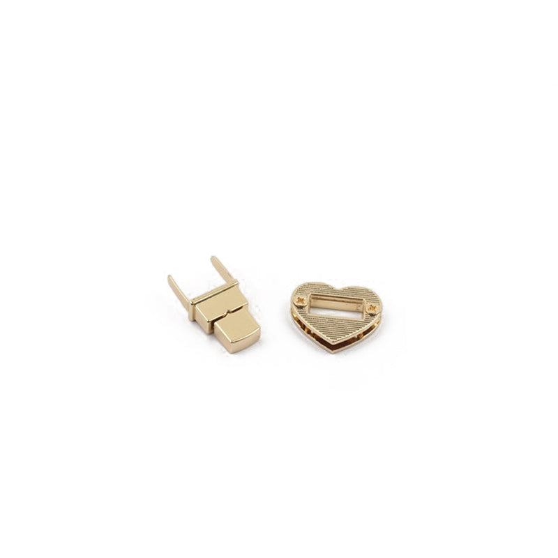 Flat surface cute lovely heart bag hardware metal turn twist locks