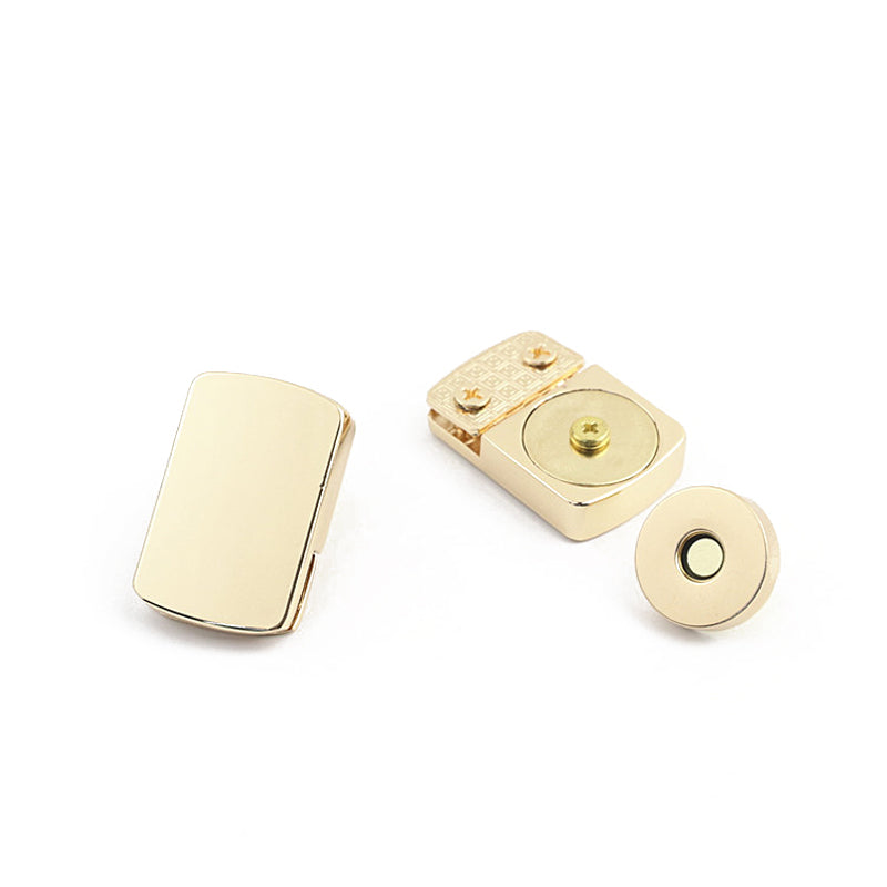 Handbag metal square shape magnetic button locks