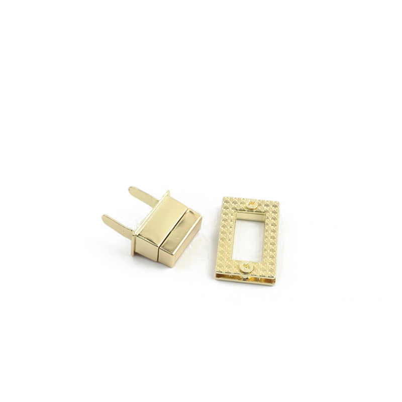 Rectangle shape zinc alloy metal turn twist locks for handbag