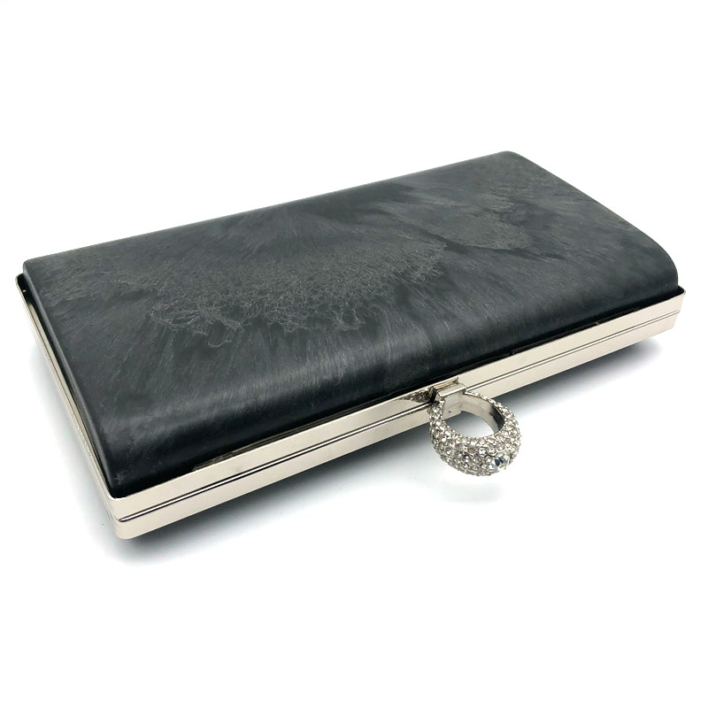 Silver Color Diamond Decoration Rings Head Locks Bag Purse Metal Frame Plastic Shell Rectangular Shape Hardware Fitting