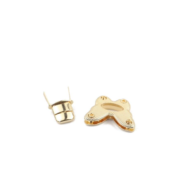 Butterfly shape metal claps twist turn locks for bag