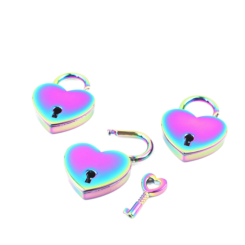 Handbag Love heart shape decoration padlock with real key