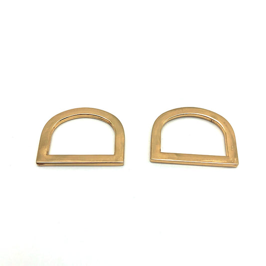Factory Supply Handbag Accessories Light Gold Zinc Alloy Flat Shape 1 Inch Metal D Rings With Hanging Plating