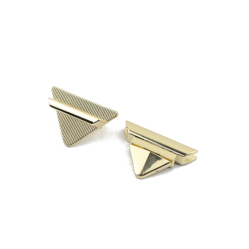 Handbag accessories metal triangle plug in push locks