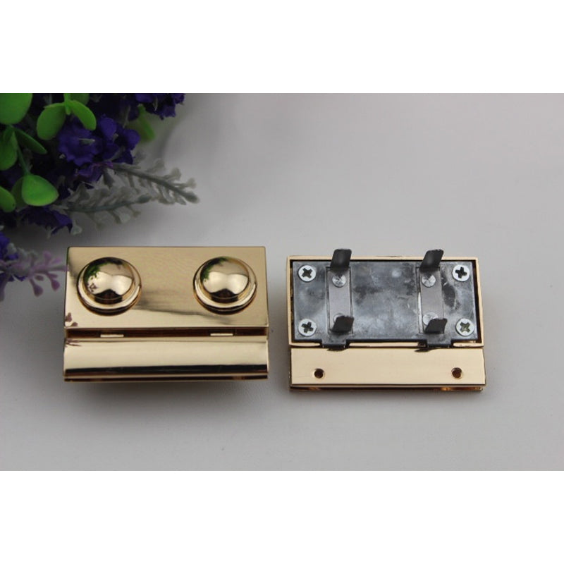 Handbag accessories rectangle metal press clip locks