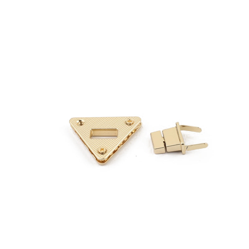 Bag accessories horizontal stripes triangle metal turn locks