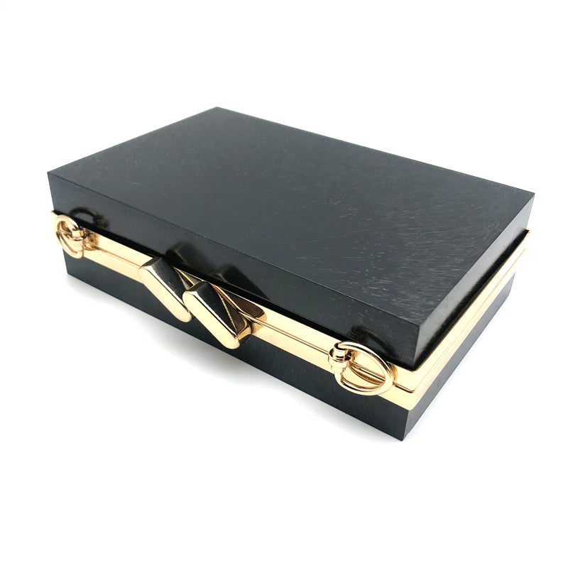 Delicate Custom Good Quality Fashion Double Head Decorated Gold Clutch Wallet Metal Clasp Plastic Box For Bag Hardware