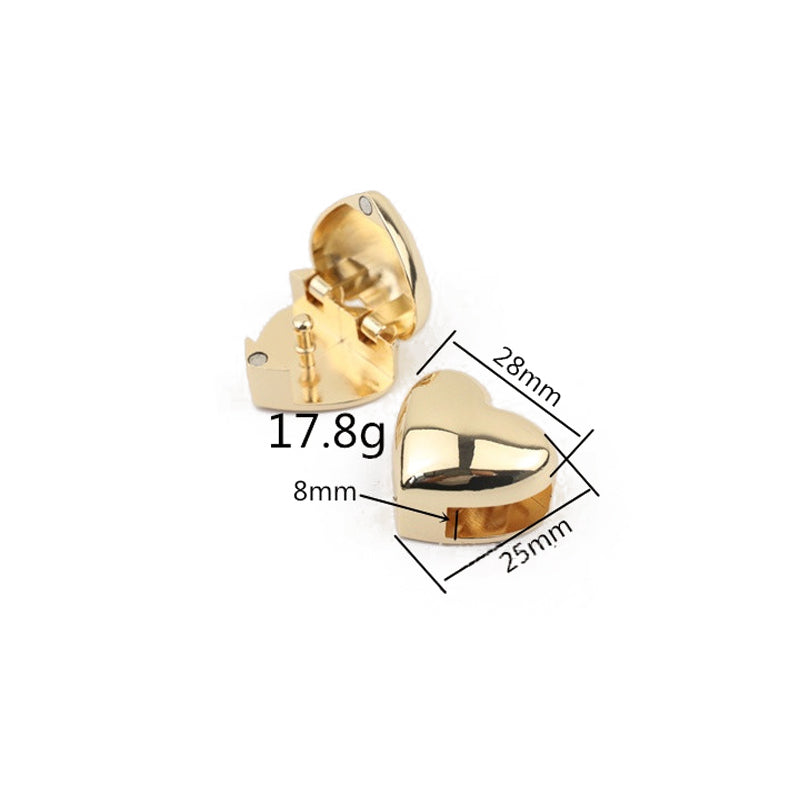 Bag metal accessories fashion heart clip clasp locks