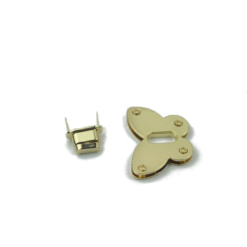 New design bag hardware butterfly shape metal twist locks