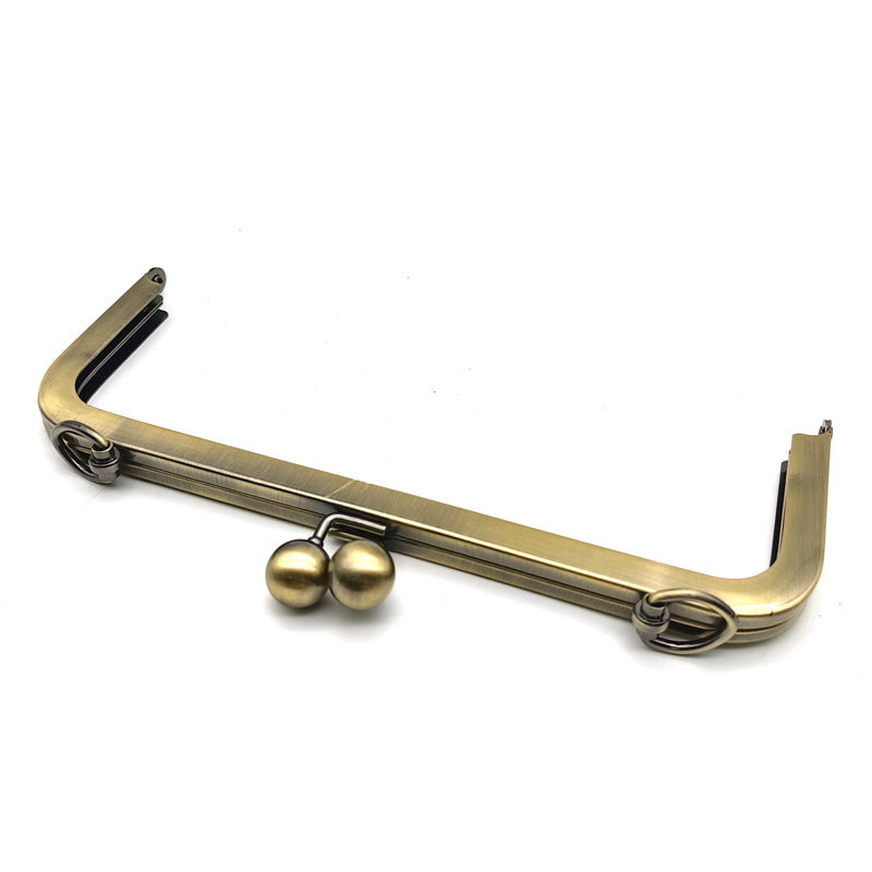 21CM Various color round ball kiss lock and d ring decoration clutch bag clasp metal frame
