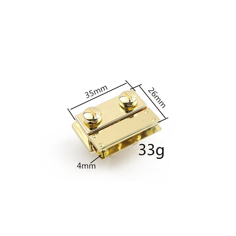 Purse accessories small square metal press push locks