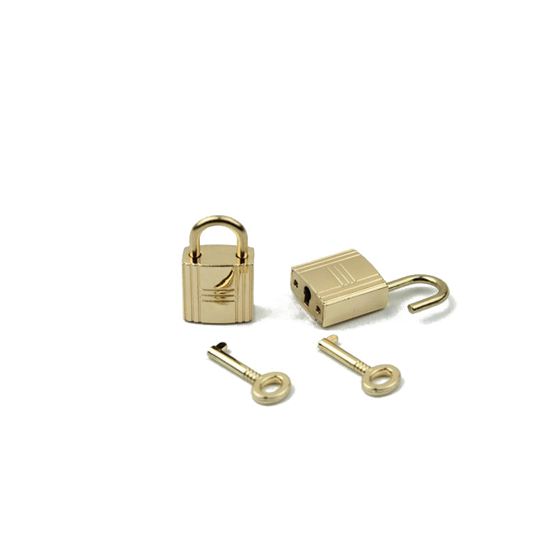 Bag decorative padlock small square lock striped three horizontal lock with key real lock