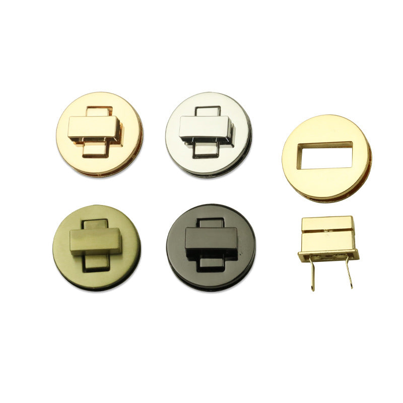 Round shape metal handbag twist lock