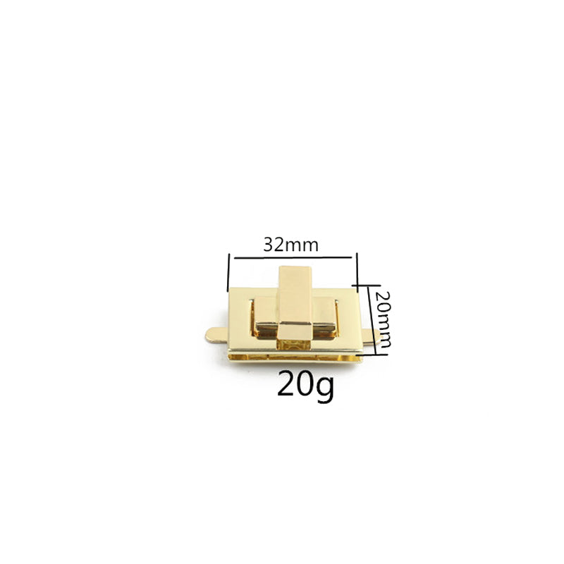 Rectangle shape zinc alloy metal turn twist locks for handbag