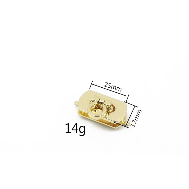 Zinc alloy metal closure bag clasp twist lock