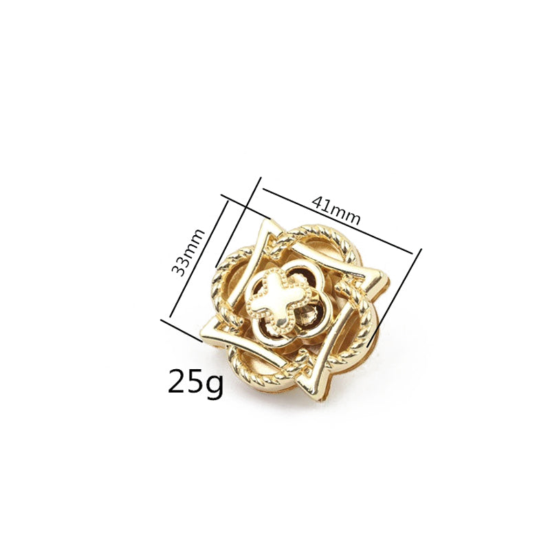 Flower and square fusion design bag metal twist turn locks