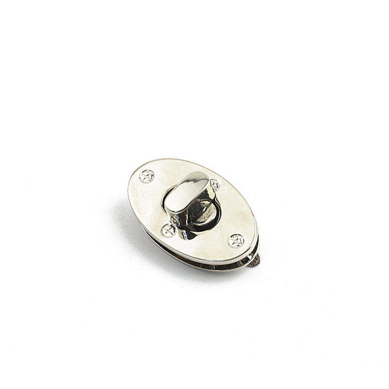 Flat smooth bag oval metal turn locks