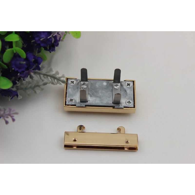 Handbag accessories rectangle metal press clip locks