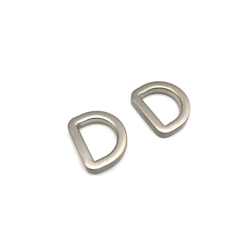 Bag Shoulder Buckles Zinc Alloy Anti Silver With Brush Color 13 MM Handbag Flat Metal D Rings With Hanging Plating