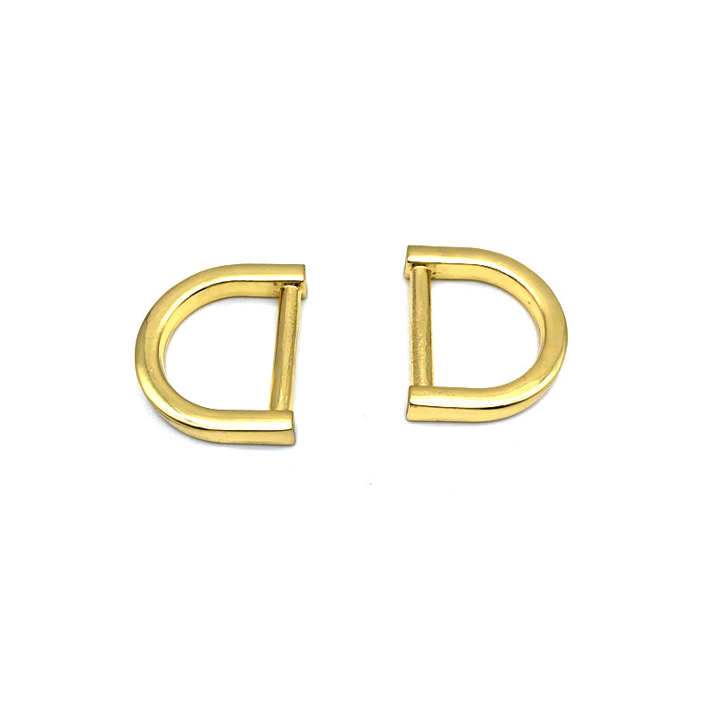 Luggage Handbag Accessories Flat Shape Zinc Alloy Light Gold 20 MM Metal D Rings Buckles For Leather Strap