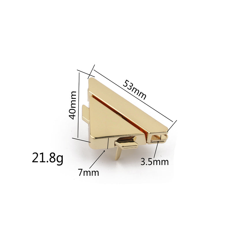 Handbag accessories metal triangle clasp plug in locks