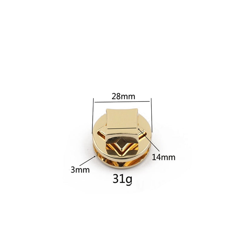 Bag accessories round shape square lock head metal twist locks