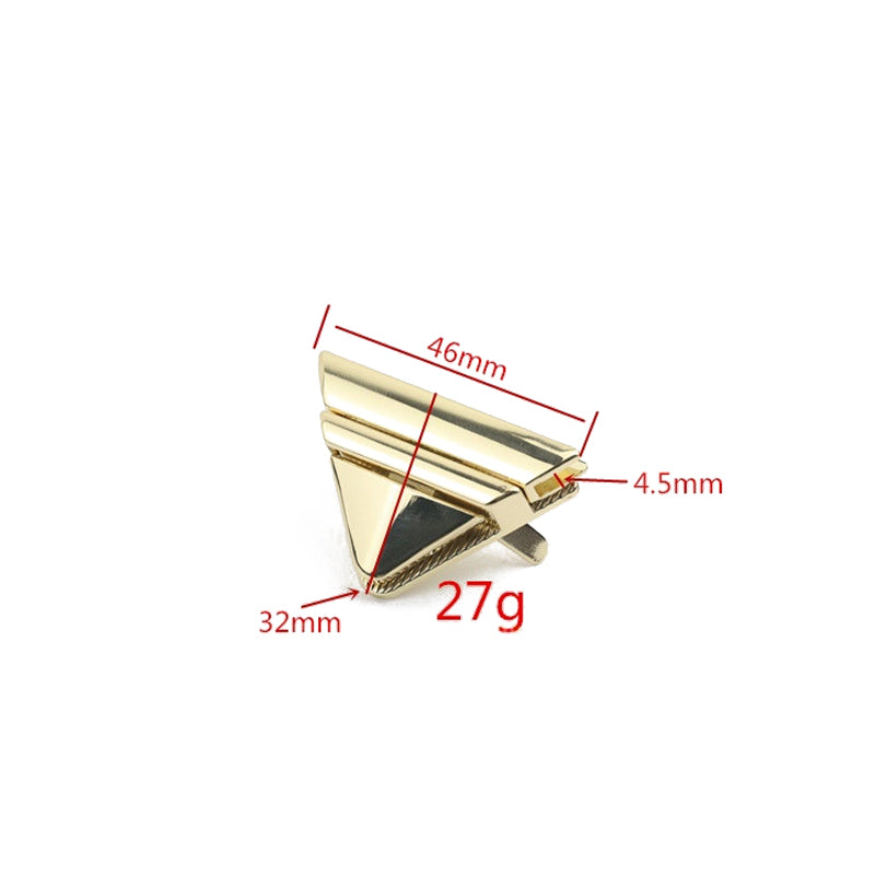 Handbag accessories metal triangle plug in push locks