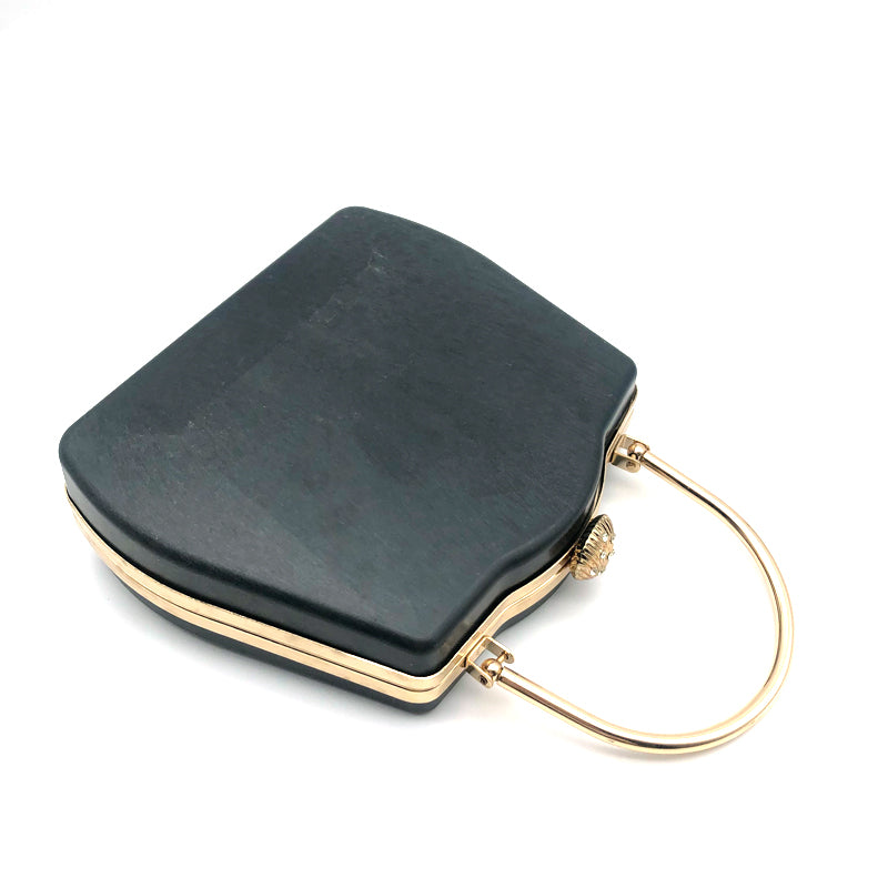 Irregular Rectangular Iron Clutch Metal Frame Plastic Shell Bag Fittings Scalloped Shell Head With Diamonds