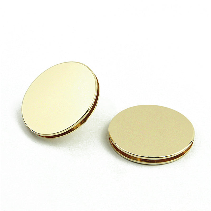 Handbag accessories light gold zinc alloy metal round magnetic button lock