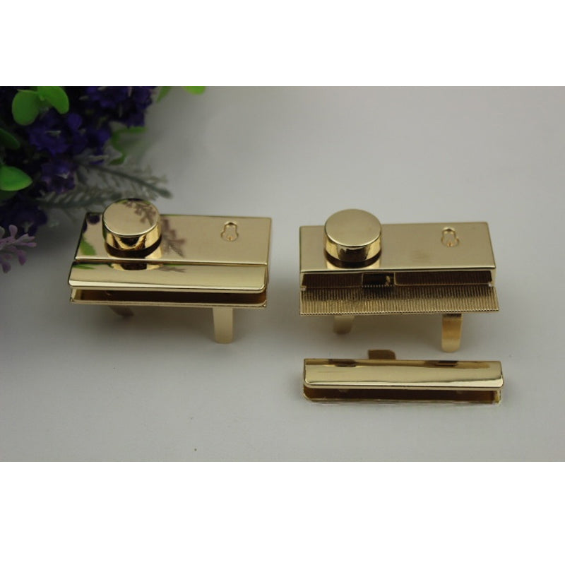 Leather bag hardware metal press clip locks