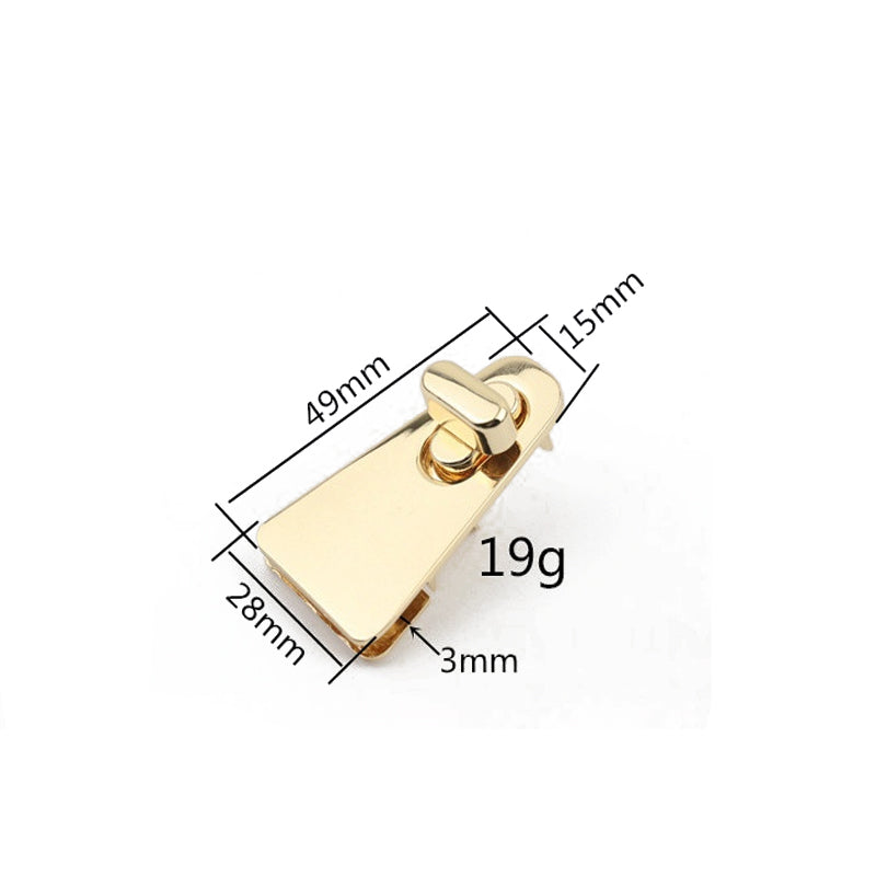Handbag triangle metal turn twist locks