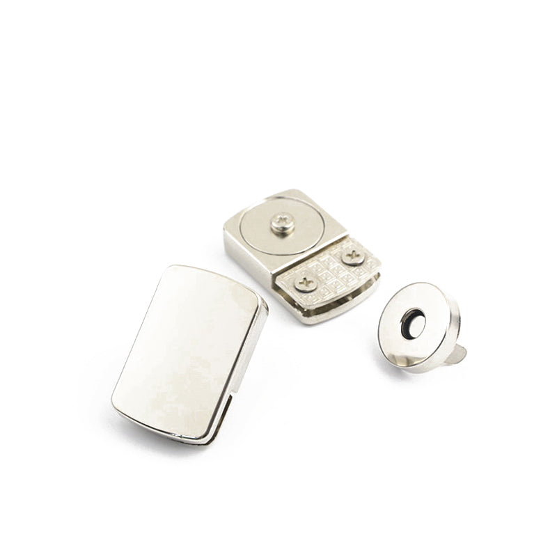 Handbag metal square shape magnetic button locks