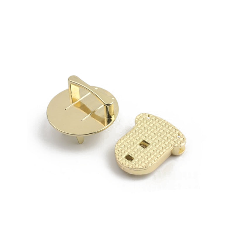 Purse hardware plus large metal plug in push locks