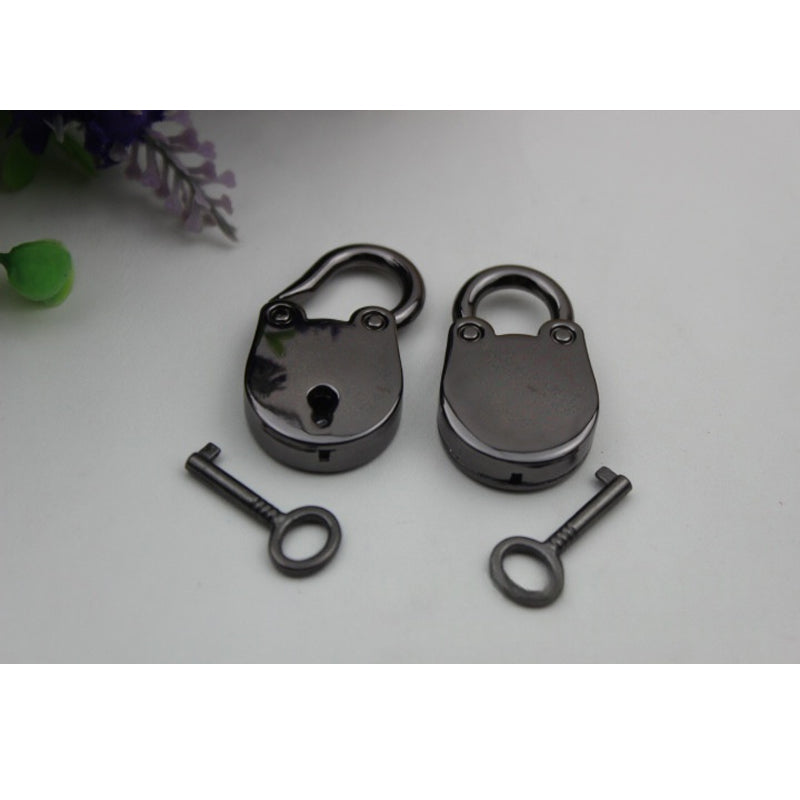 Bag kitten lock accessories hardware decorative padlock luggage oval lock with real key