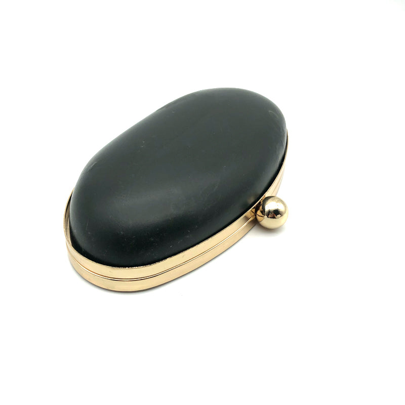 Handbags Accessories Custom Small Model Oval Shape Purse Frame Plastic Box Clutch Bag Iron Clip Light Gold