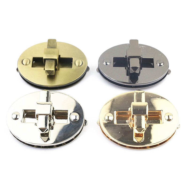 Classic style handbag metal oval turn locks