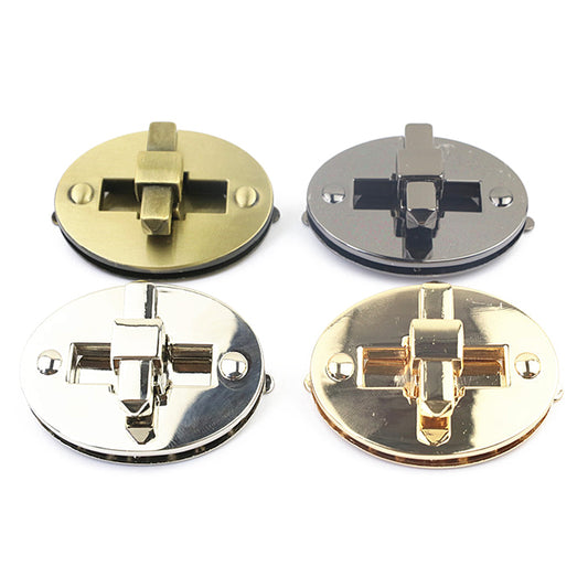 Classic style handbag metal oval turn locks