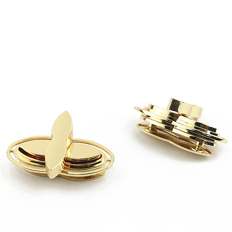 Bag hardware leaf shape twist turn lock