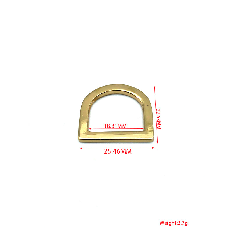 Supply Handbag Hardware Buckles 19 MM Light Gold Metal Flat D Ring Zinc Alloy For Shoulder Bag