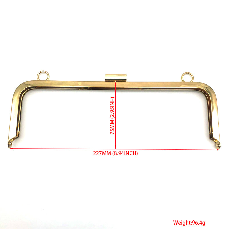 Light gold Square Head Lock 23CM Purse Metal Frame RL-POX04
