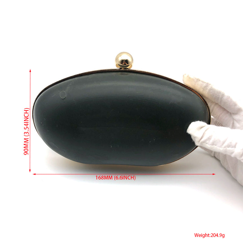Handbags Accessories Custom Small Model Oval Shape Purse Frame Plastic Box Clutch Bag Iron Clip Light Gold