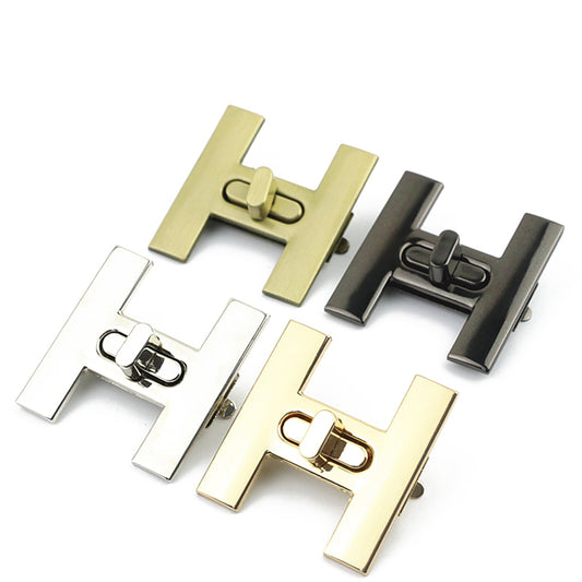 Fashion zinc alloy H shape metal twist locks